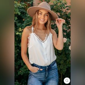 White Birch White Lace Trim Bodysuit